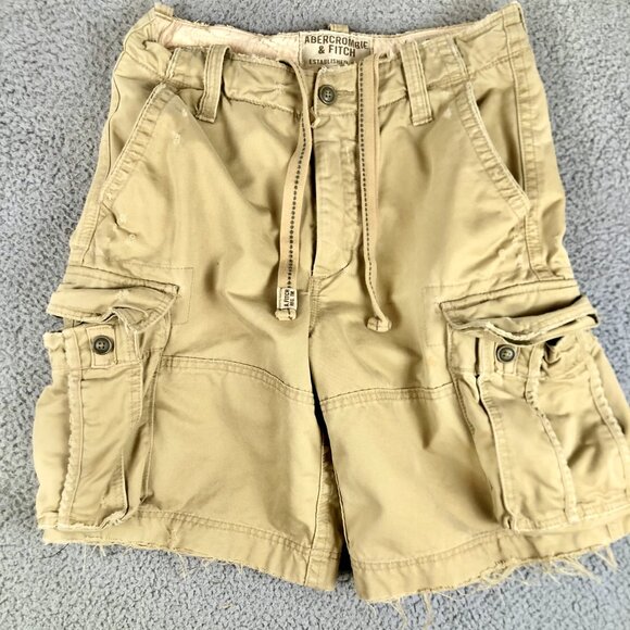 Abercrombie & Fitch Other - Abercrombie & Fitch Men's Khaki Cargo Shorts Size 32 Logo 9" Inseam Y2K Baggy